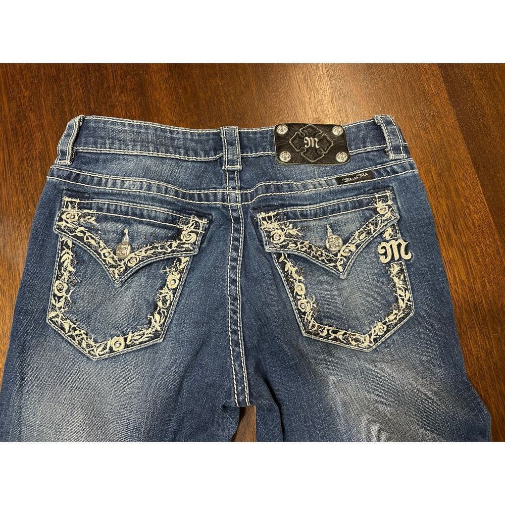 Miss me Boyfriend Capri Jeans Women 26 Western Cowgirl Bedazzled Glam Jewels - Picture 9 of 9